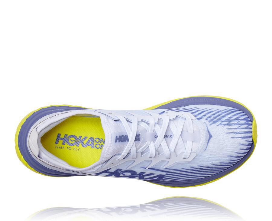 Hoka Australia One One Carbon X-SPE - Womens Running Shoes White/Blue - GEXBU-8371